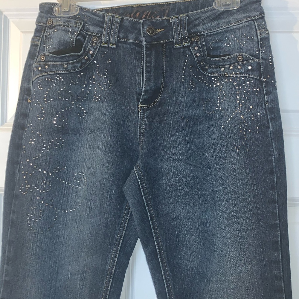 Magnet boot cut jeans with sparkle embellishment